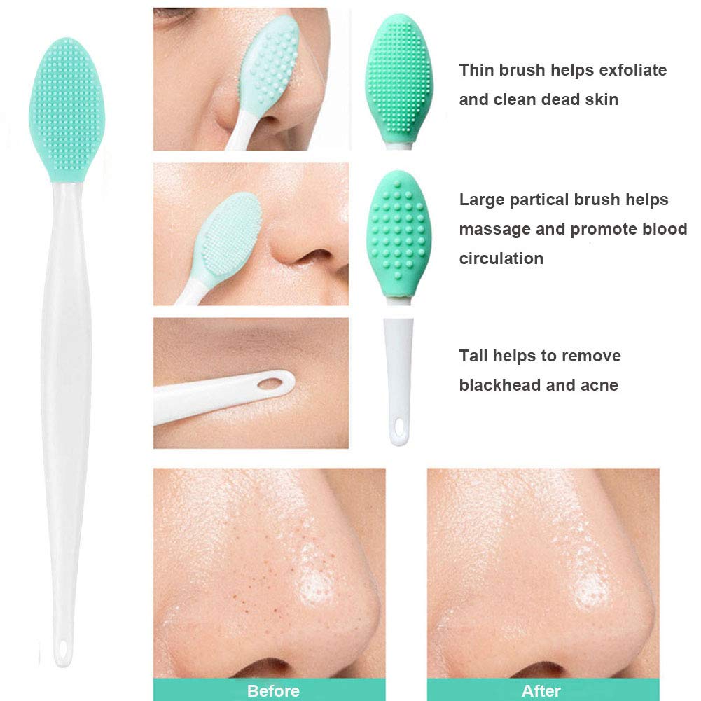 Silicone Lip Brush Set - 2pcs Double-sided Lip Scrubber & Balm Applicator Tools