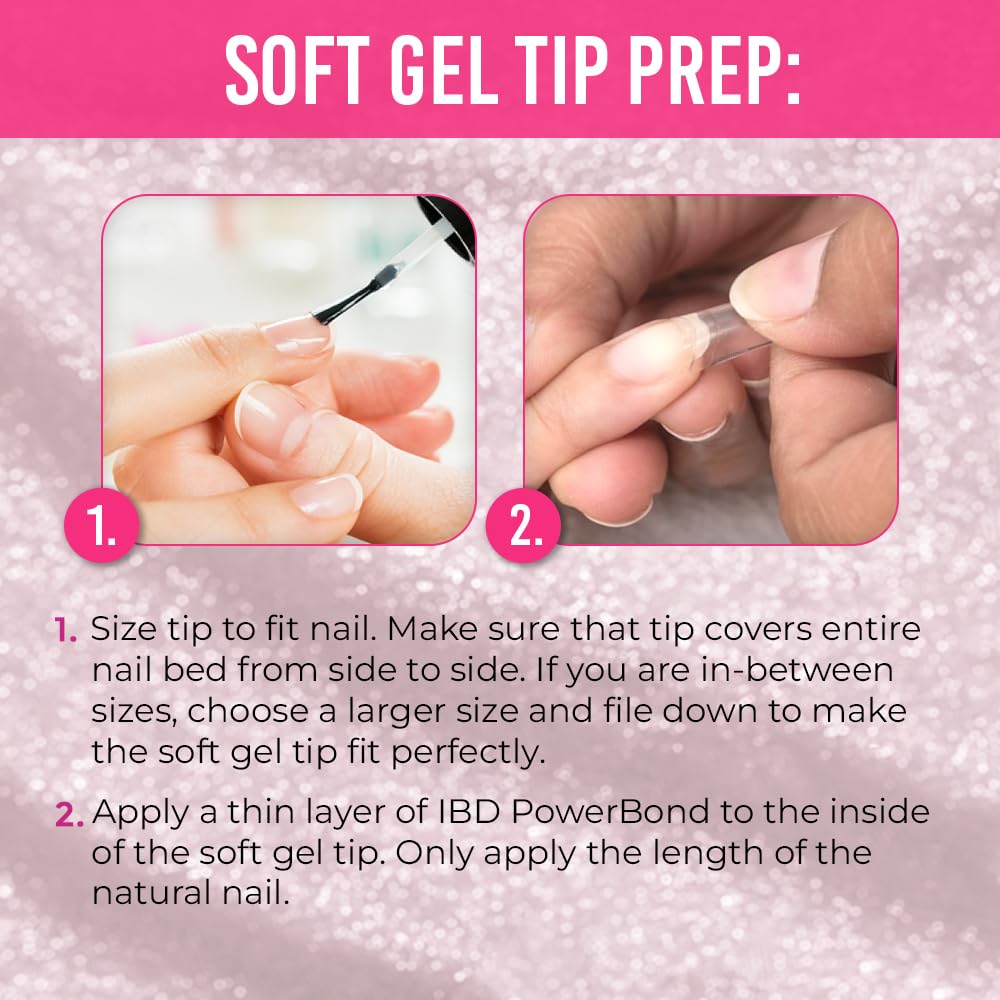 IBD Clear Soft Gel Nail Tips - Long Stiletto Shape, Pre-Etched Fake Nail Extensions for Durable, Lightweight Application, Acrylic Press On Nails, 504 Beauty & Personal Care IBD