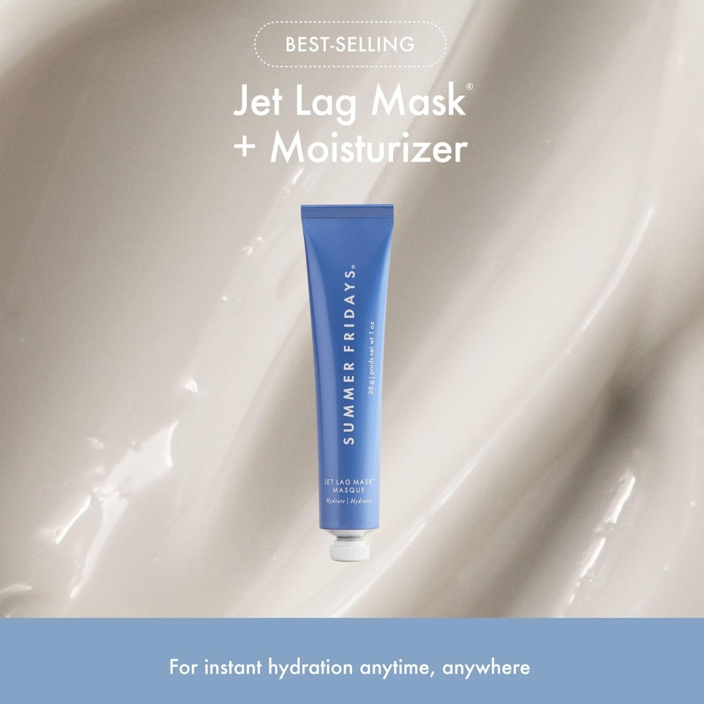 Summer Fridays Hydration Trio - Travel Size Jet Lag Mask + Full Size Lip Butter Balm Duo in Hot Chocolate + Toasted Marshmallow - Skin Care Set