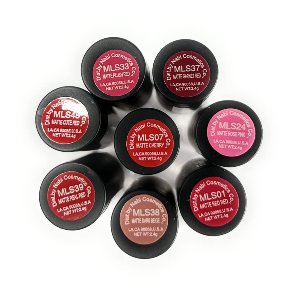 Nabi Cosmetics Professional Matte Lipstick Set of 8 Premium Colors