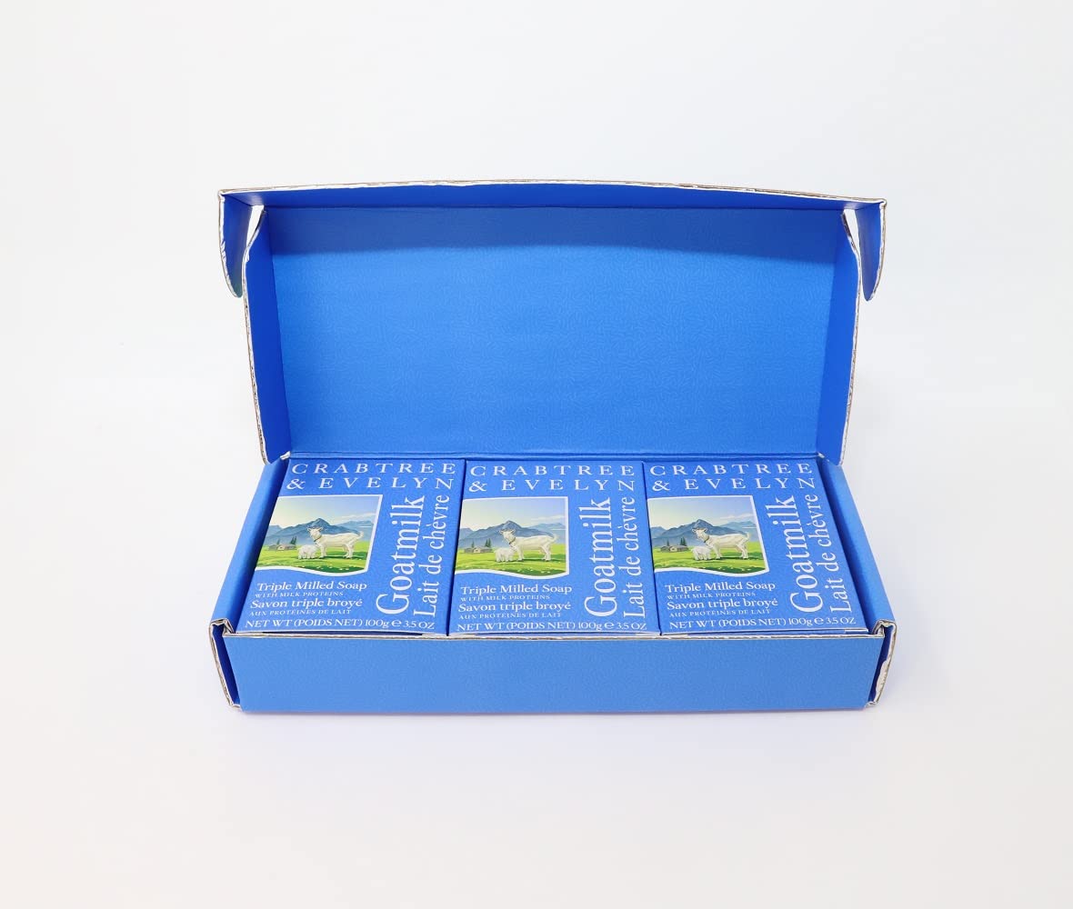 Crabtree & Evelyn Goatmilk Soap Set 3 X 100 Gram Bars