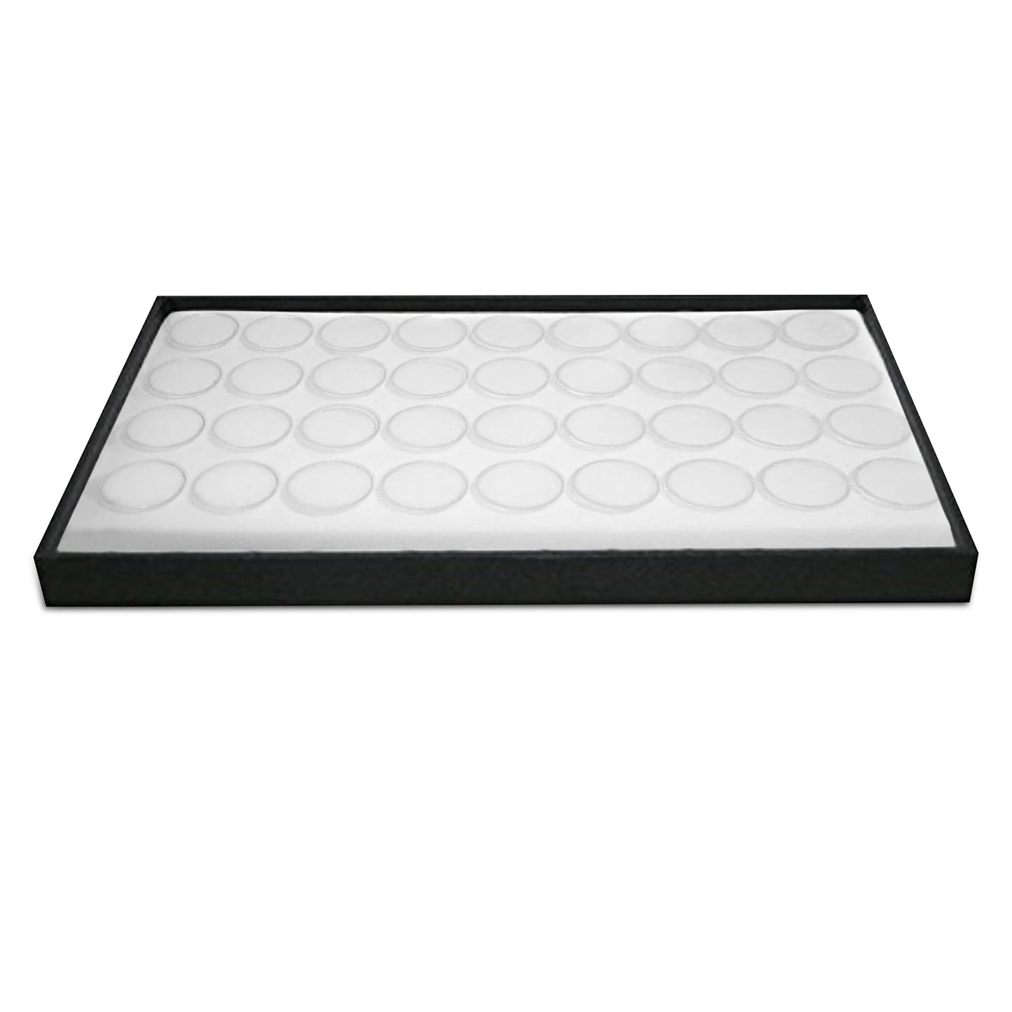 Novel Box Jewelry Display Tray Black Wood 8.25 x 14.75 x 1 Large Jewelry Tray with 36 Gem Jars Insert | Rectangular Display Trays for Collectibles…