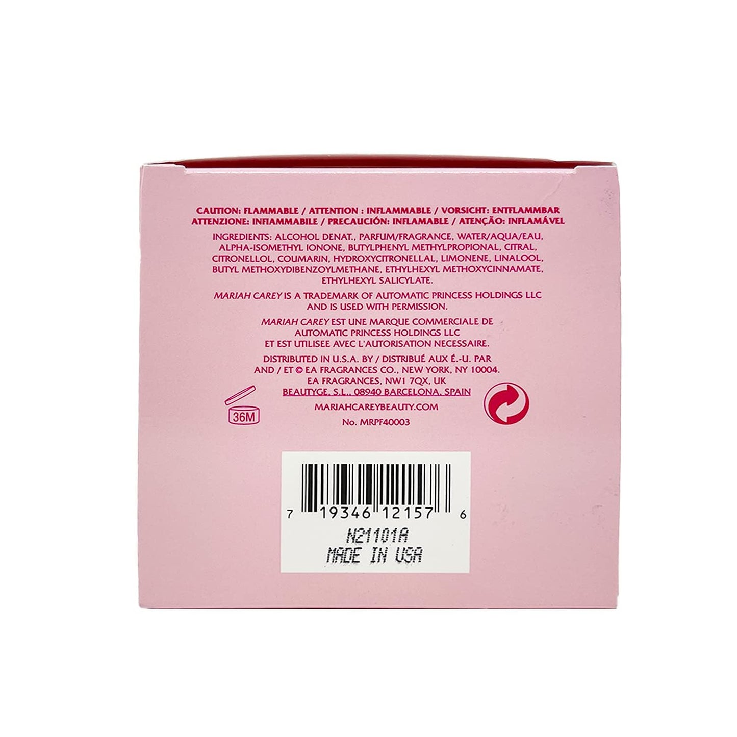 M Mariah Carey's Luscious Pink Edp Spray For Women 3.3 oz