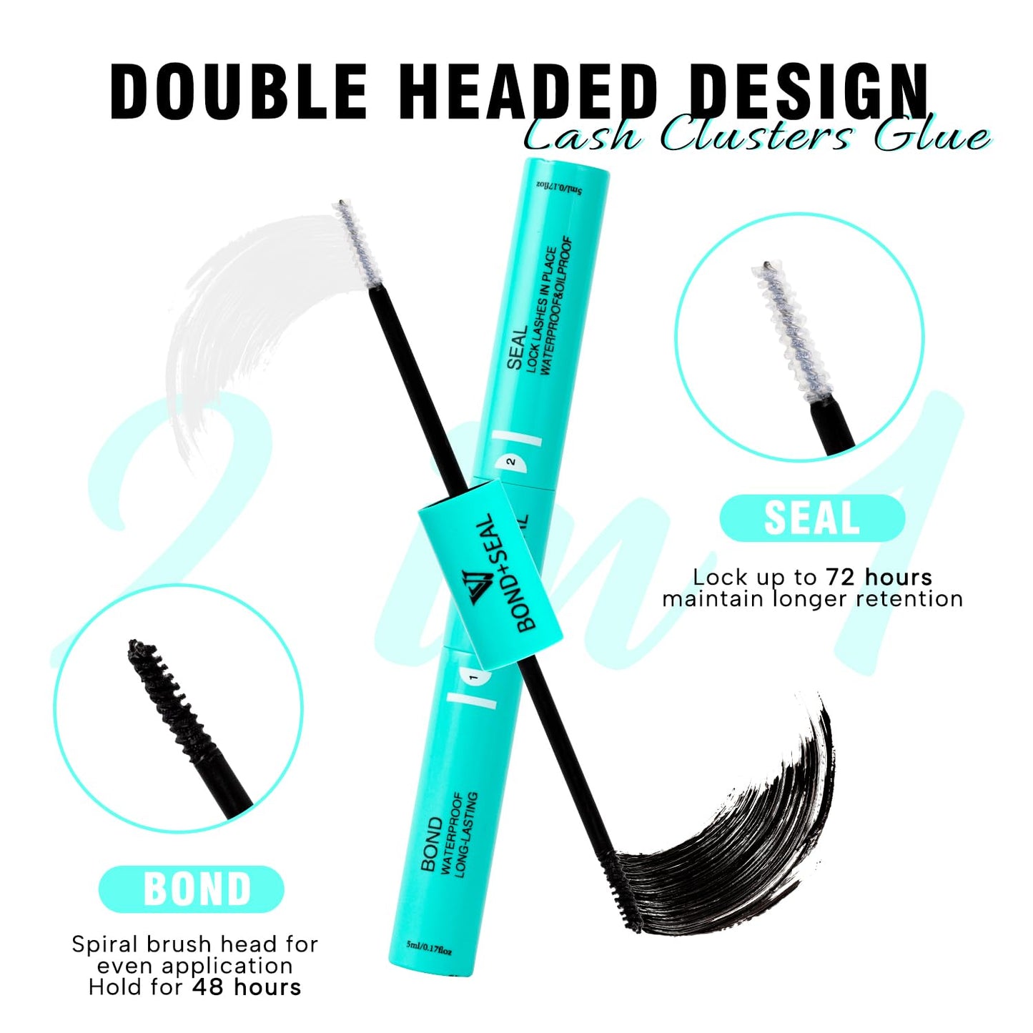 VAVALASH Lash Bond and Seal Waterproof Lash Glue 2 in 1 Long Lasting Lash Clusters Bond for Eyelash Extensions Strong Hold Waterproof Adhesive Beauty and Personal Care VAVALASH
