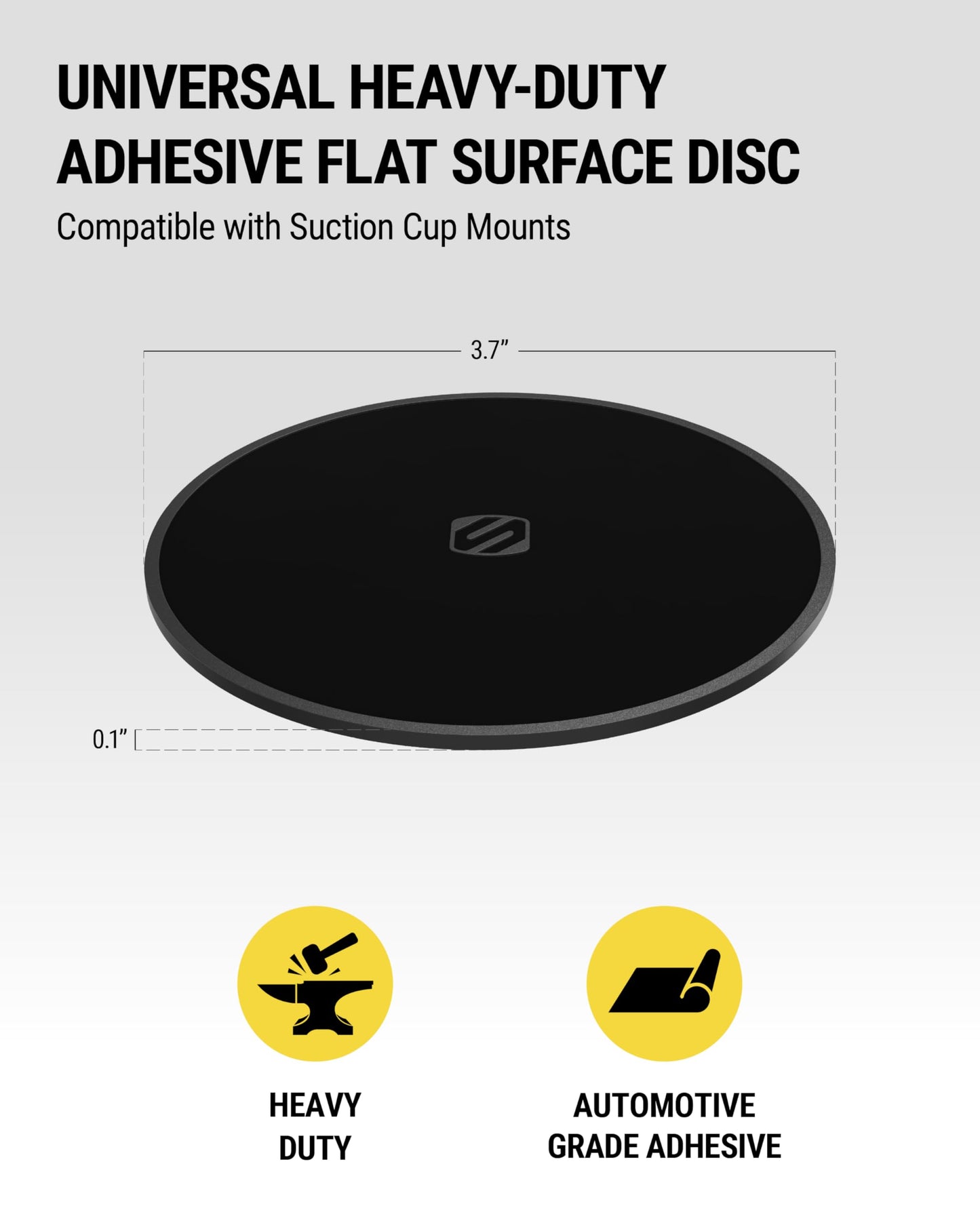 Scosche DMDHD-BPO Universal Heavy-Duty Adhesive Dashboard Pad Mounting Disk for Suction Cup Phone Holder, Dash Cam, GPS, MagicMount Flat Surface 3M…