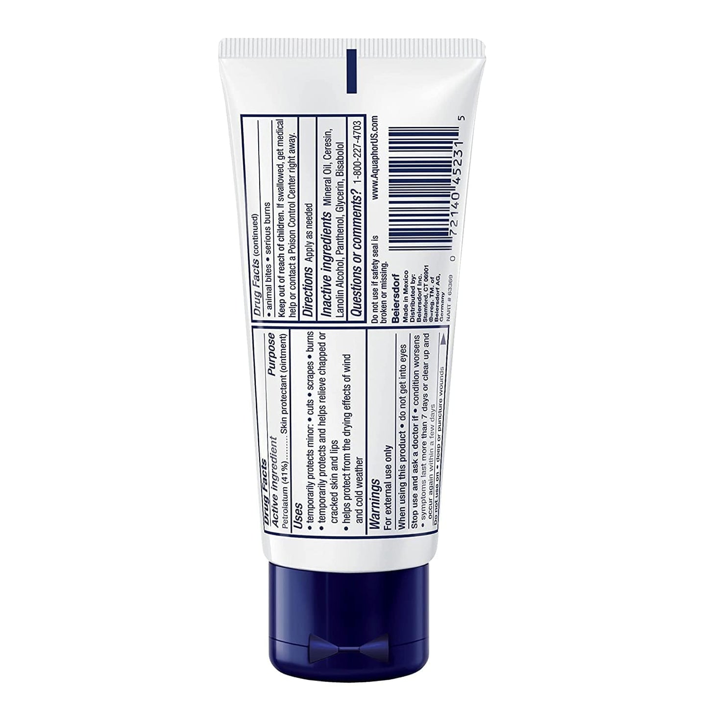 Aquaphor Healing Ointment - Pack of 6, Protectant for Dry Cracked Skin, Dry Hands, Travel Size - 1.75 oz. Tube