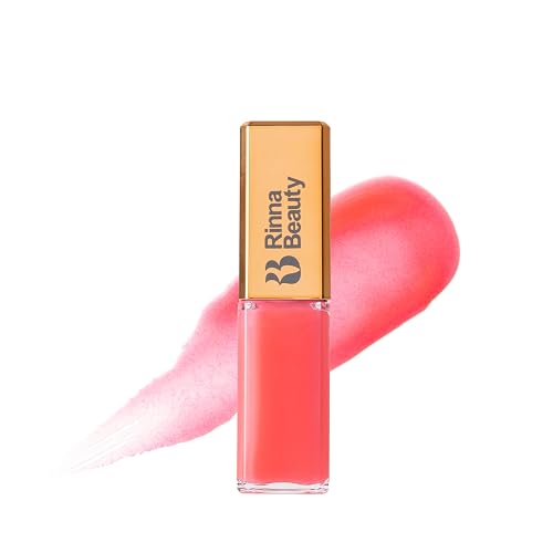 Rinna Beauty Larger Than Life Lip Plumping Oil - Bright Bombshell - Moisturizes & Hydrates Lips - Natural Plumping Over Time - Vegan, Cruelty-Free, &