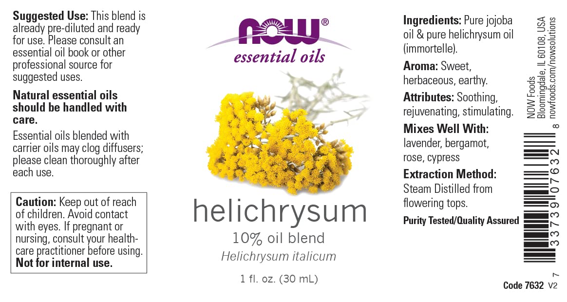Helichrysum Oil 10% Blend Now Foods 1 fl oz Oil Pack of 2