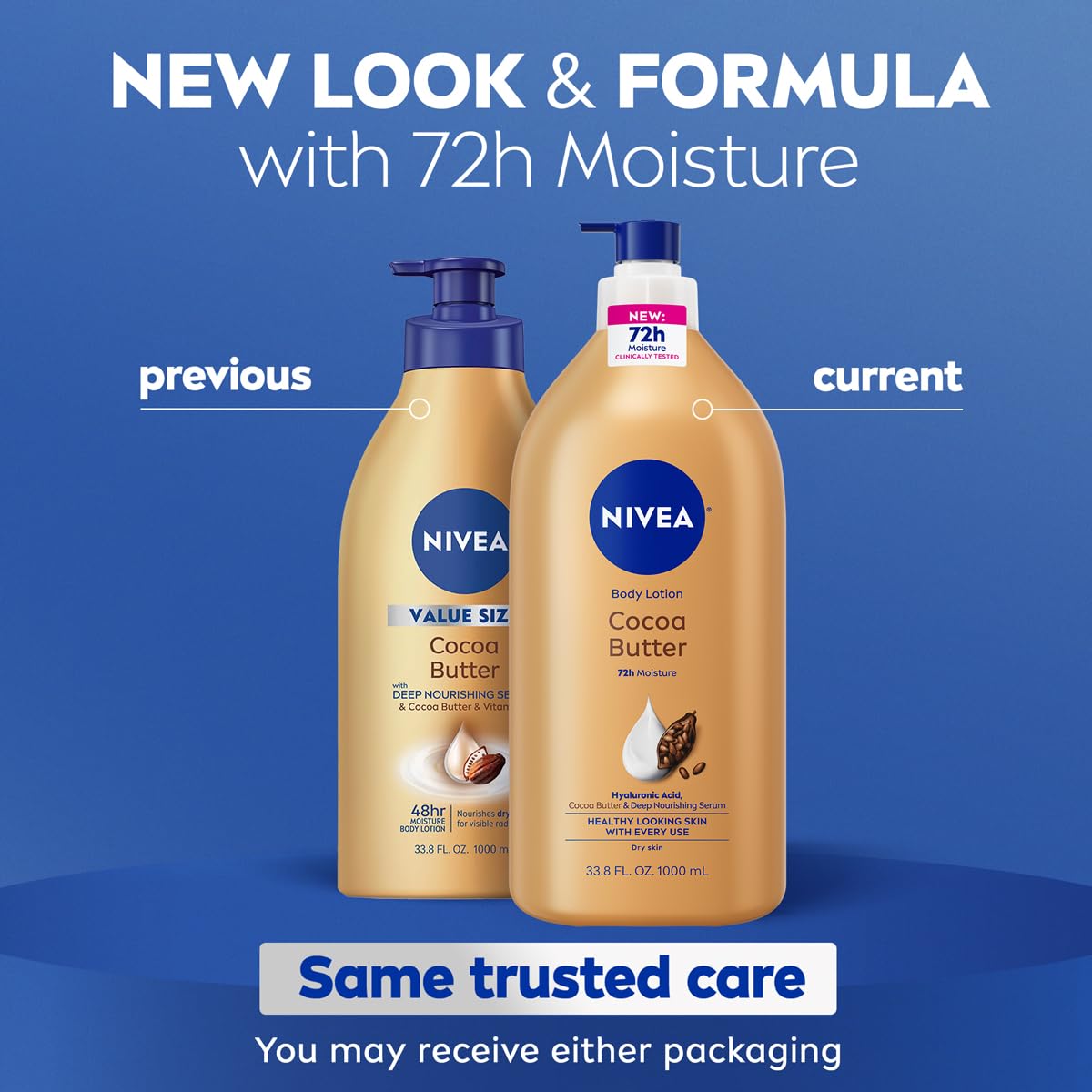 NIVEA Cocoa Butter Body Lotion for Dry Skin with Hyaluronic Acid, 33.8 Oz Beauty and Personal Care NIVEA