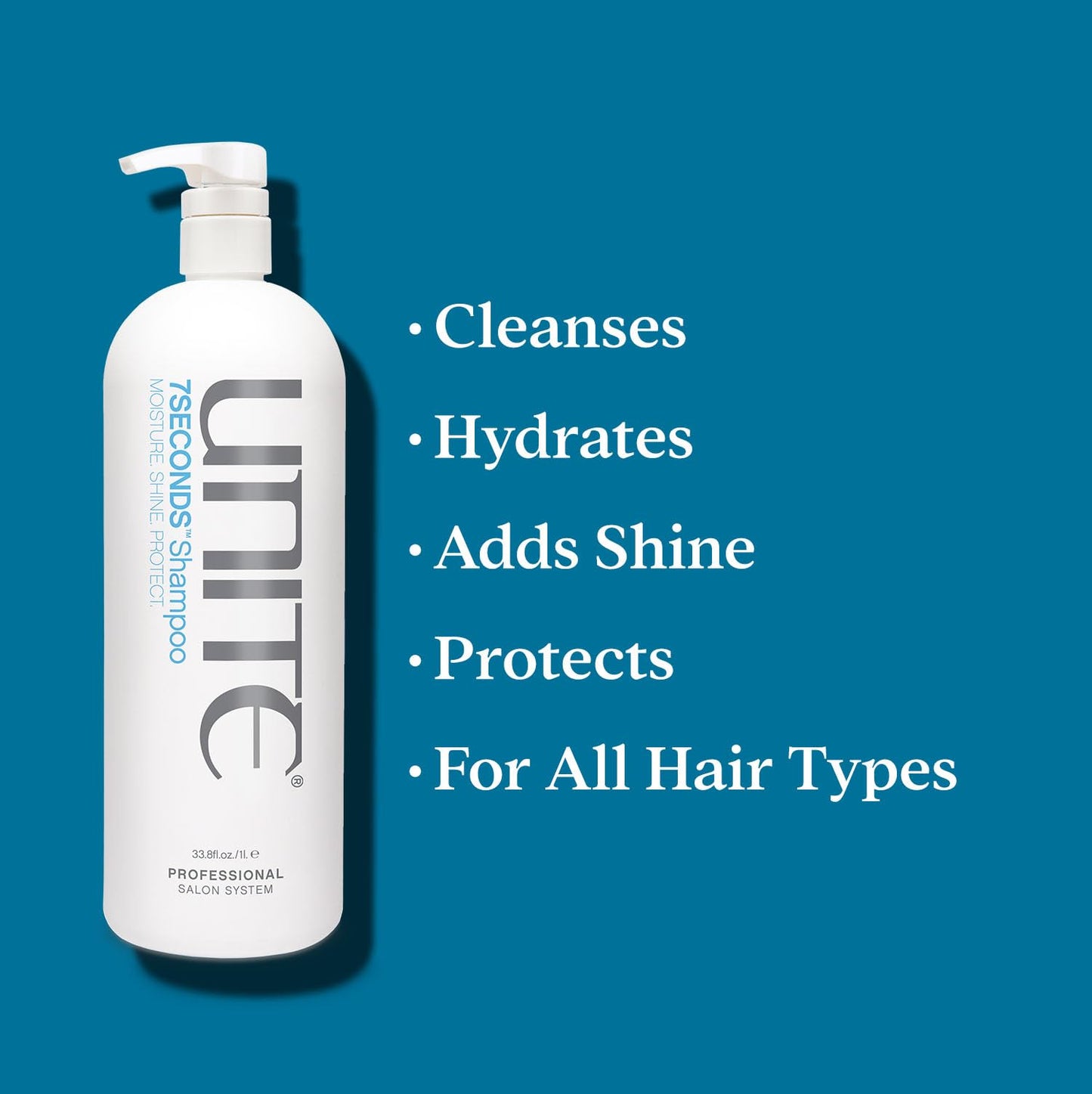 UNITE Hair - 7SECONDS Shampoo - Moisture-Enriched, Color-Safe & Hydrating Professional Shampoo - Protects from UV and Heat Damage, Enhances Shine