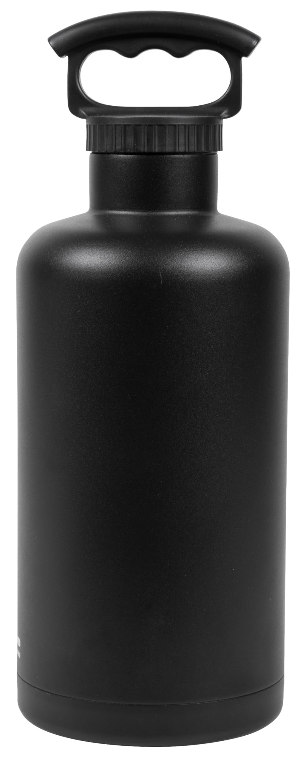 Fifty/Fifty Growler, Double Wall Vacuum Insulated Water Bottle, Stainless Steel, 3 Finger Cap w/ Standard Top, Black, 64oz/1.9L, V65001BK0