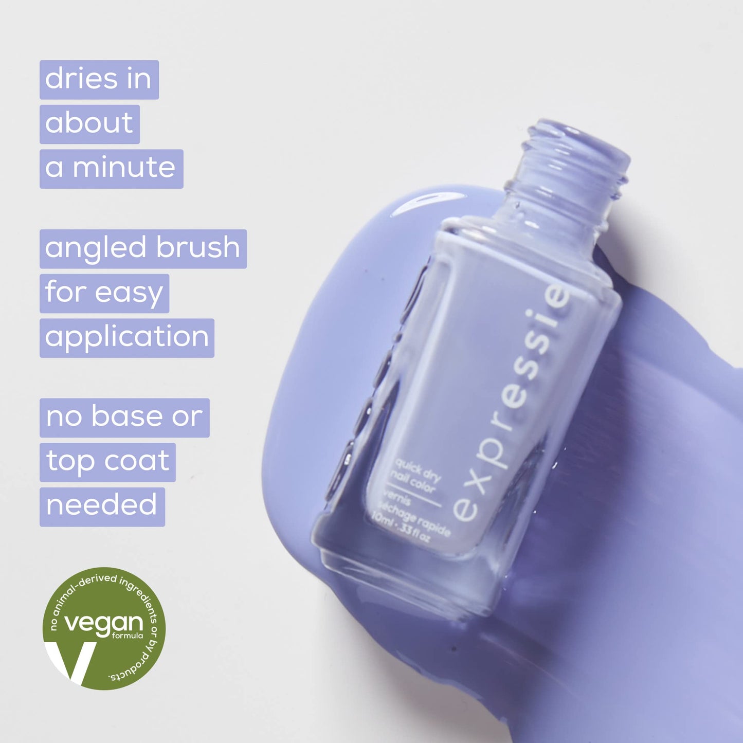 essie expressie Quick-Dry Vegan Nail Polish, Not So Low-Key, Blackened Burgundy, 0.33 Ounce