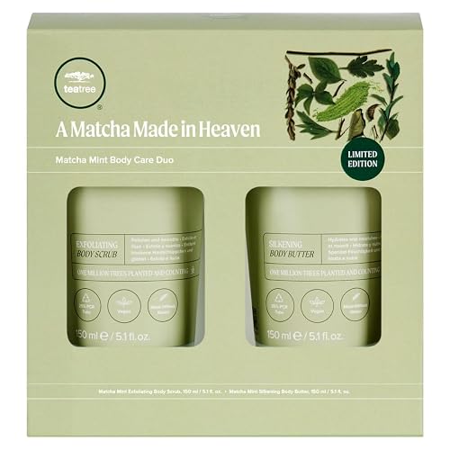 Tea Tree Matcha Mint Body Care Duo, Body Scrub + Body Butter, For All Skin Types, Especially Dry Skin Beauty & Personal Care Tea Tree