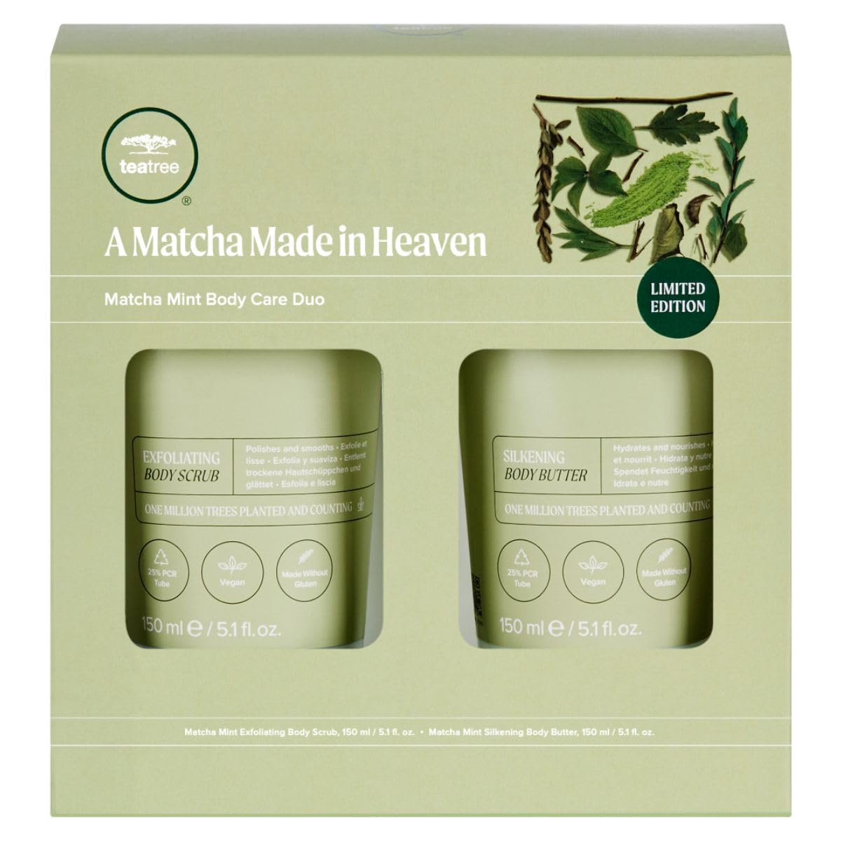 Tea Tree Matcha Mint Body Care Duo, Body Scrub + Body Butter, For All Skin Types, Especially Dry Skin Beauty & Personal Care Tea Tree
