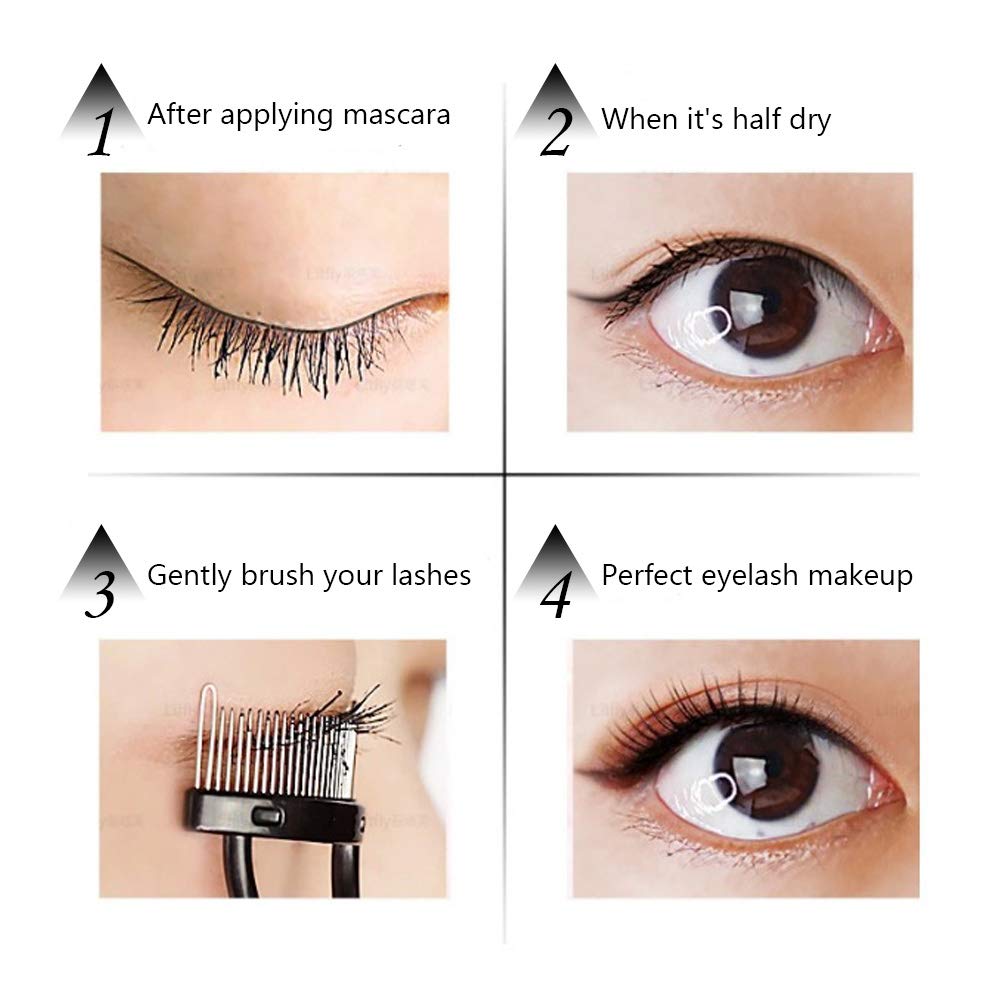 BETURY Eyelash Comb,Eyelashes Separator Curler+ Duo Eyebrow Brush and Spoolie Brush, False Eyelashes Applicator Tool 2PCS