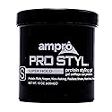 AmPro Pro Styl Protein Styling Gel - Curly Hair Gel for Men and Women - Soy Protein Strengthens Strands - Strong Hold, Frizz Control - 15 oz