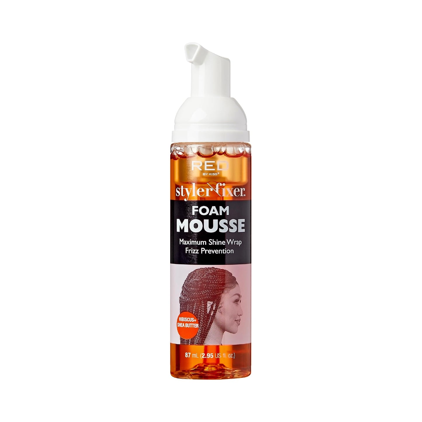 Red by Kiss Foaming Mini Travel Size Mousse, Maximum Shine Wrap Mousse, Reduce & Prevent Frizz, Define Curls, Hold Styles, Nourishes Dry & Crips Hair