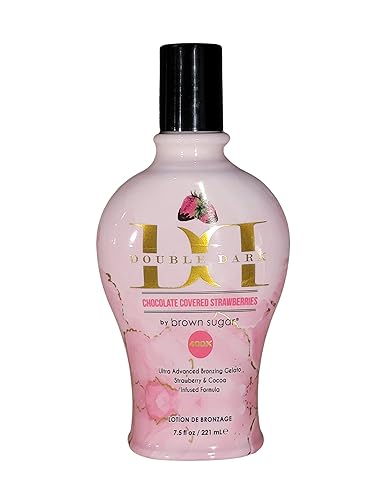 Double Dark Chocolate Covered Strawberries 400X Bronzing Lotion - Ultra-Rich Dark Tanning Formula with Skin Hydration & Firming, 7.5 oz Indoor Tan