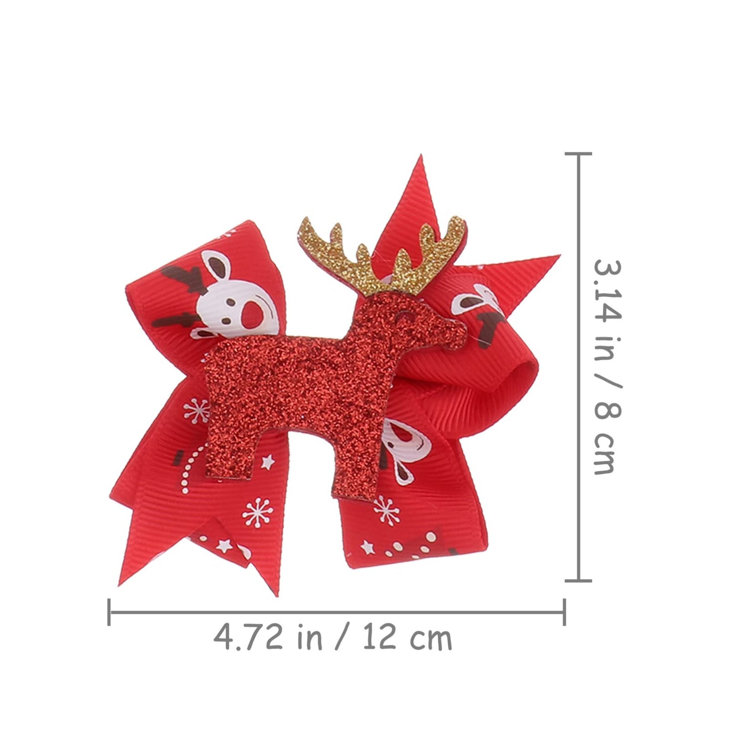 Lurrose 6pcs Christmas Hair Cute Bowknot Hair Clips Xmas Hair Ornaments Party Hair Pin