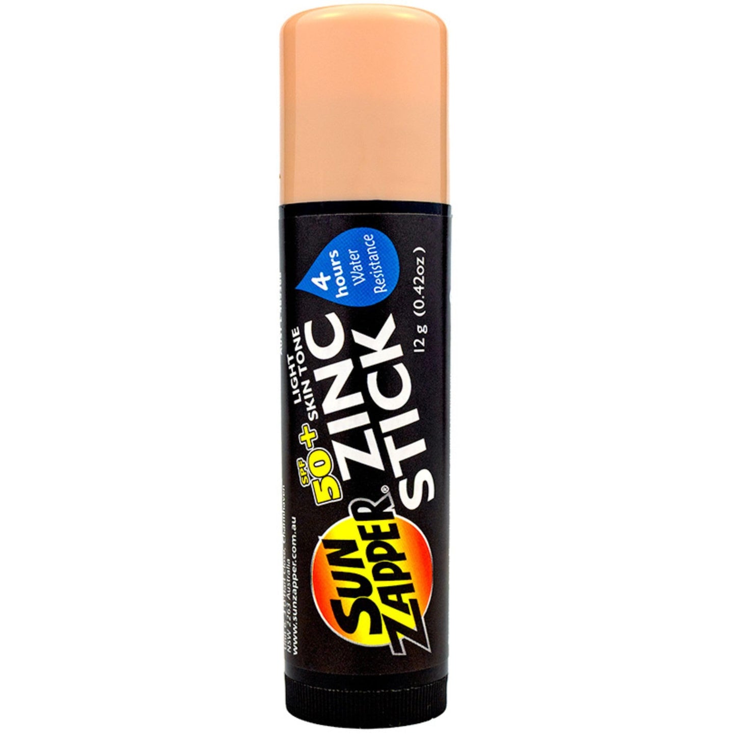 Sun Zapper Zinc Oxide Sunscreen Stick SPF 50+ Light Skin Tone - Mineral Sunscreen for Face and Body, Water Resistant Sunblock for Sensitive Beauty and Personal Care Sun Zapper