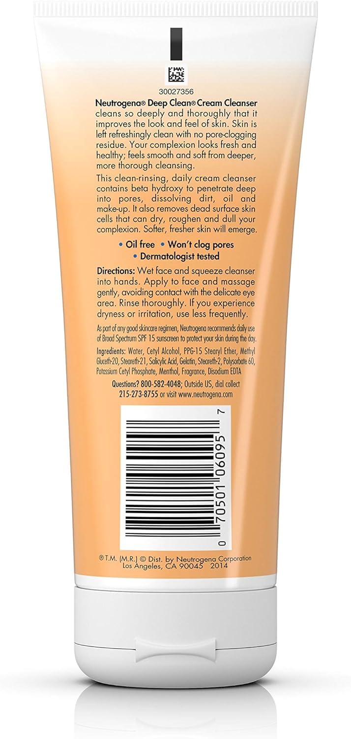 Neutrogena Deep Clean Cream Cleanser 7 oz (Pack of 12)