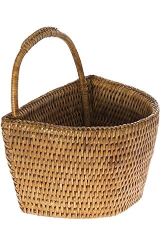 KOUBOO La Jolla Rattan Wall Storage Basket with Handle, Hanging Basket, Decorative, Storage Bin for Plants, Flowers, Home Office Organizer, Honey…