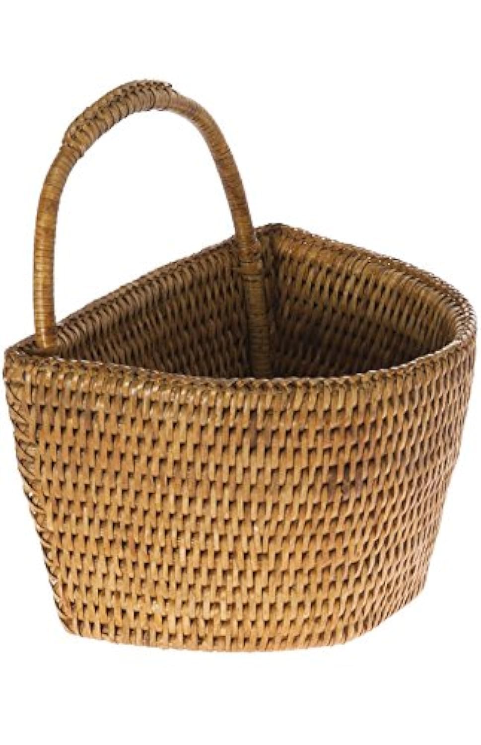 KOUBOO La Jolla Rattan Wall Storage Basket with Handle, Hanging Basket, Decorative, Storage Bin for Plants, Flowers, Home Office Organizer, Honey…