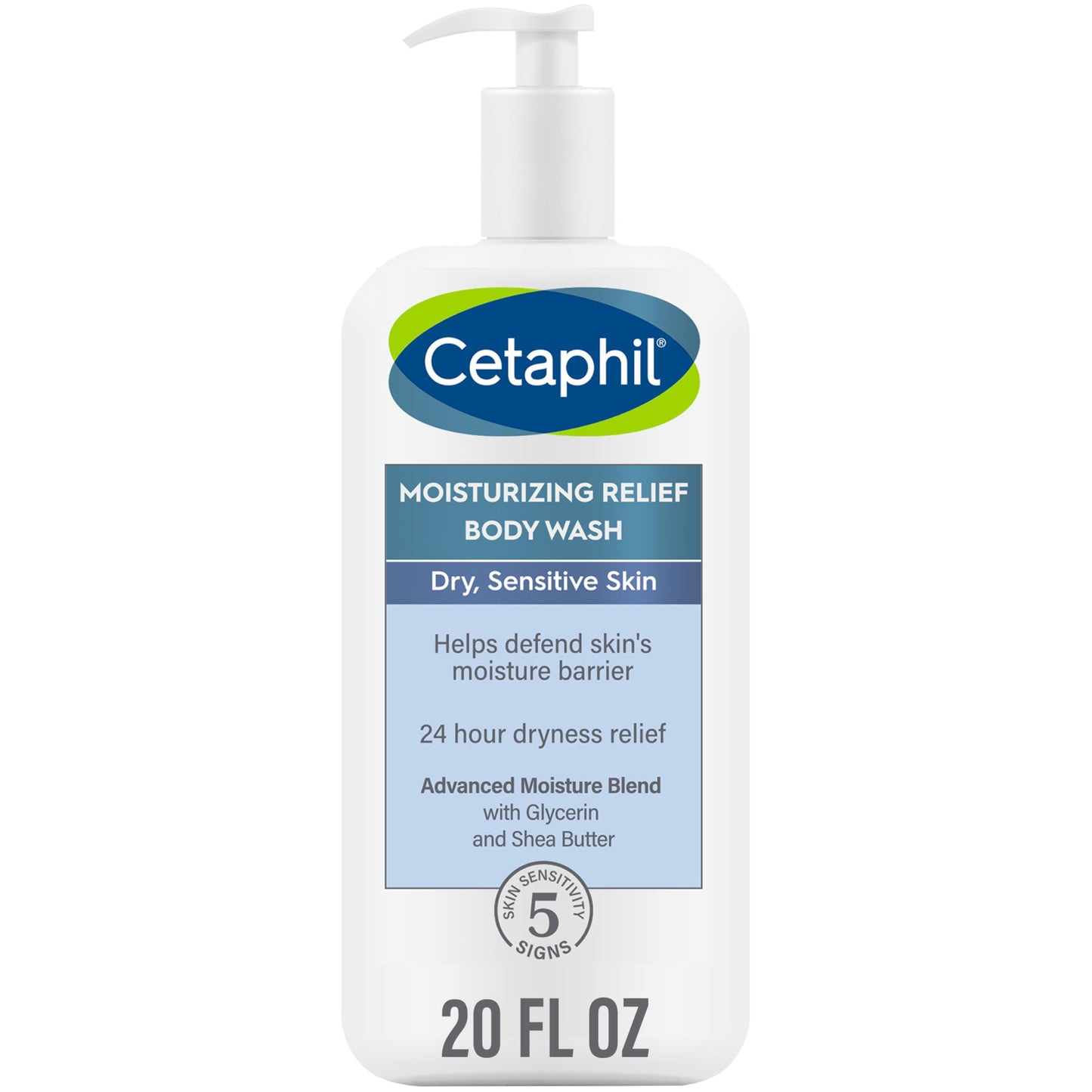 Cetaphil Body Wash, Moisturizing Relief Body Wash for Sensitive Skin, Creamy Rich Formula Gently Cleanses and Gives 24 Hour Relief to Dry Skin