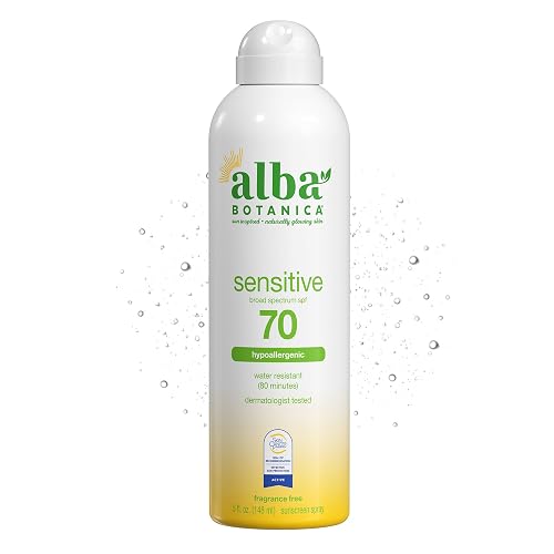Alba Botanica Sensitive Sunscreen Spray SPF 70, 5 Oz