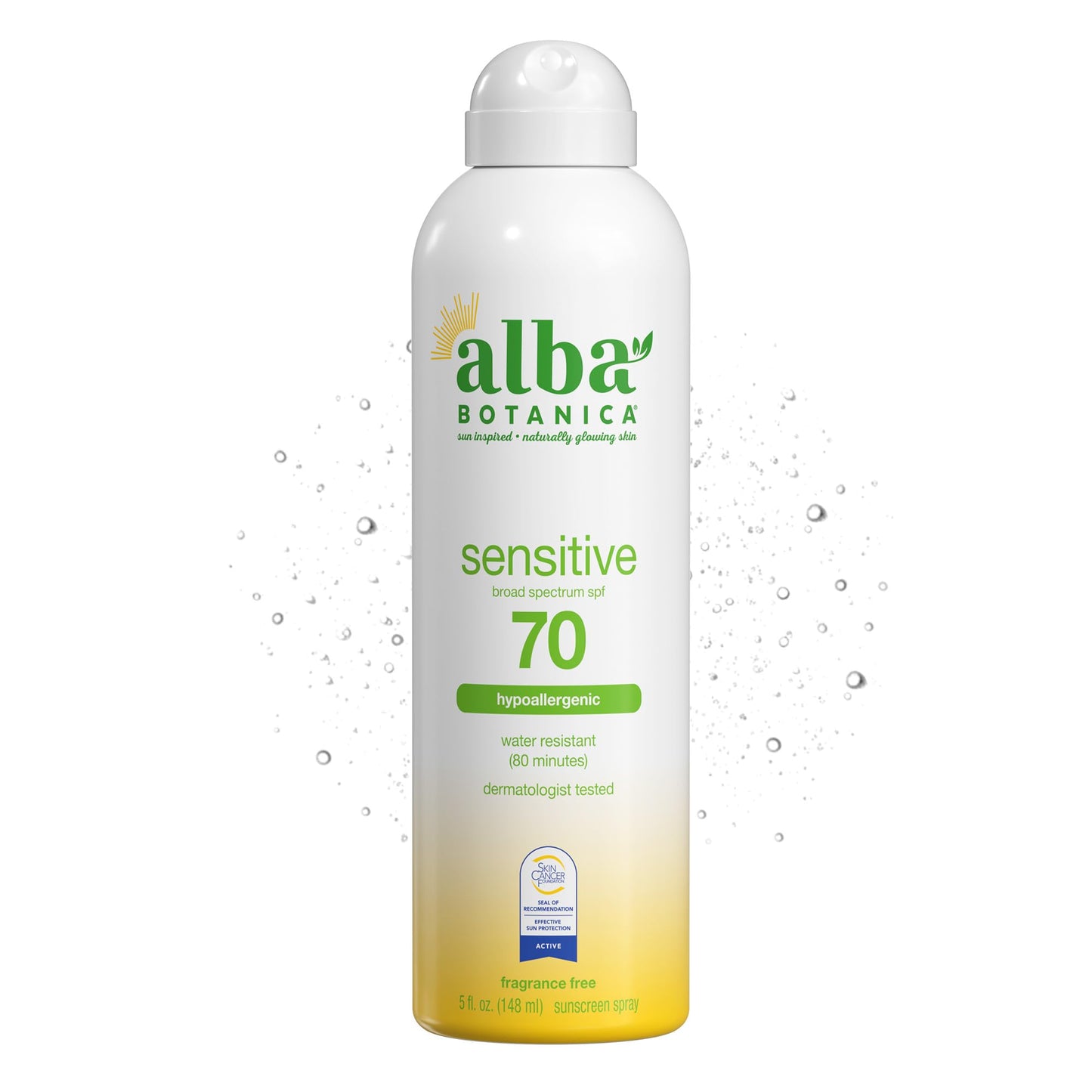 Alba Botanica Sensitive Sunscreen Spray SPF 70, 5 Oz