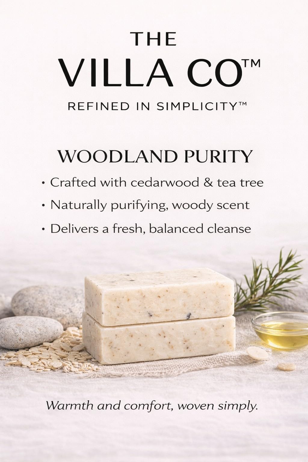 The Villa Co - Woodland Purity | 4.5oz Exfoliating Body Bar for Men | Artisan Made in USA | Natural Ingredients | Activated Charcoal Beauty & Personal Care The Villa Co