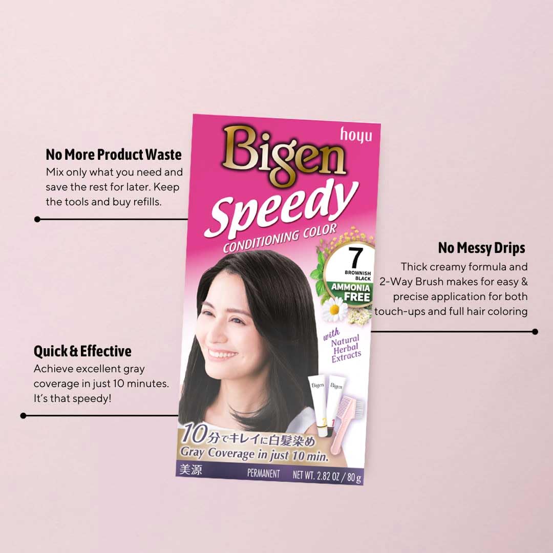 Bigen Speedy Conditioning Color Refill: 7 Brownish Black - 3 Pack