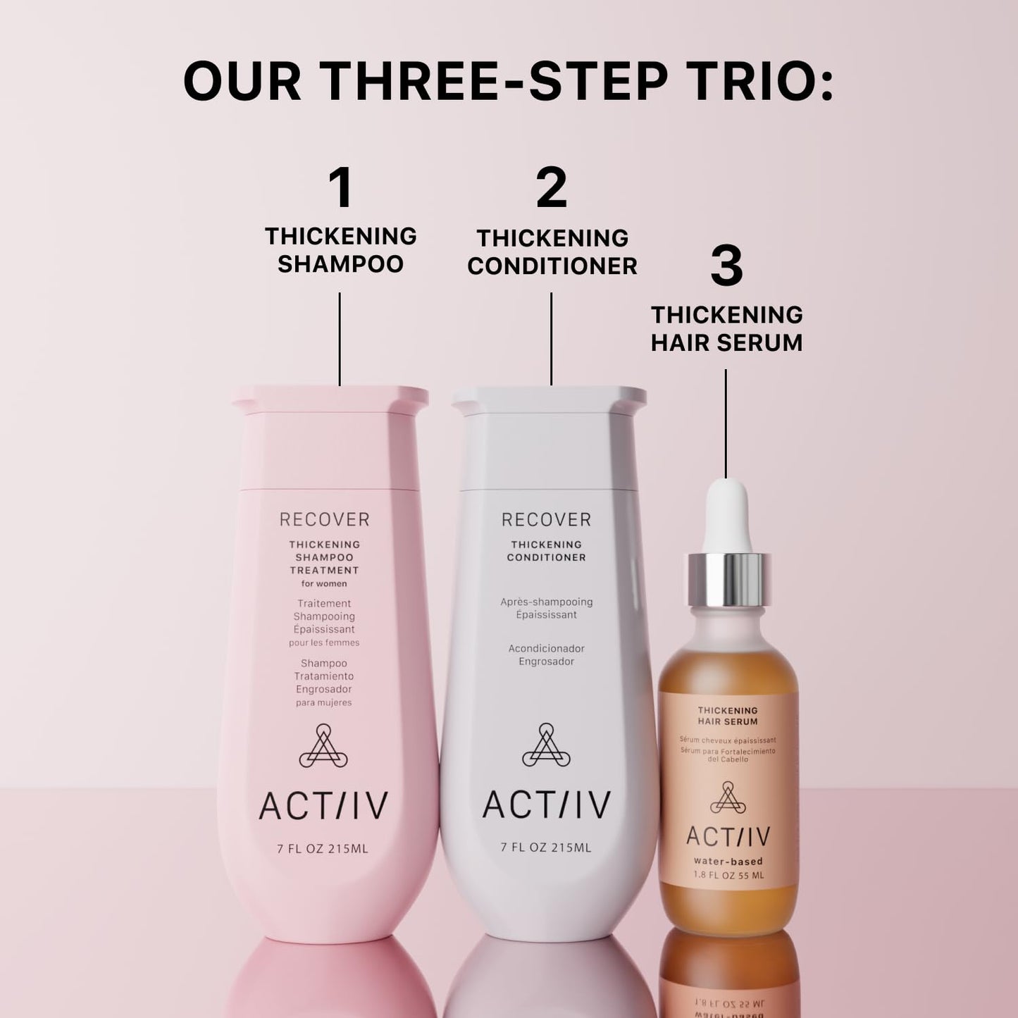 ACTIIV Ultimate Power Trio For Women | Boosts Fuller-Looking Hair, Strengthens, Soothes Scalp, Includes Shampoo, Conditioner & Serum, Vegan