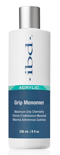 IBD Grip Monomer Acrylic Nail Liquid - Professional Maximum Adhesion Liquid for Nail Extensions Sculpting, Non-Yellowing, Low Odor Formula, Clear, 8 Beauty & Personal Care IBD