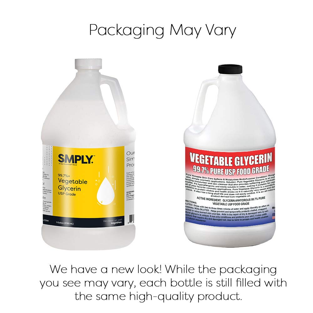 SMPLY. 99.7% Pure USP Food Grade Vegetable Glycerin for Skin, Soap, and More, Half Gallon