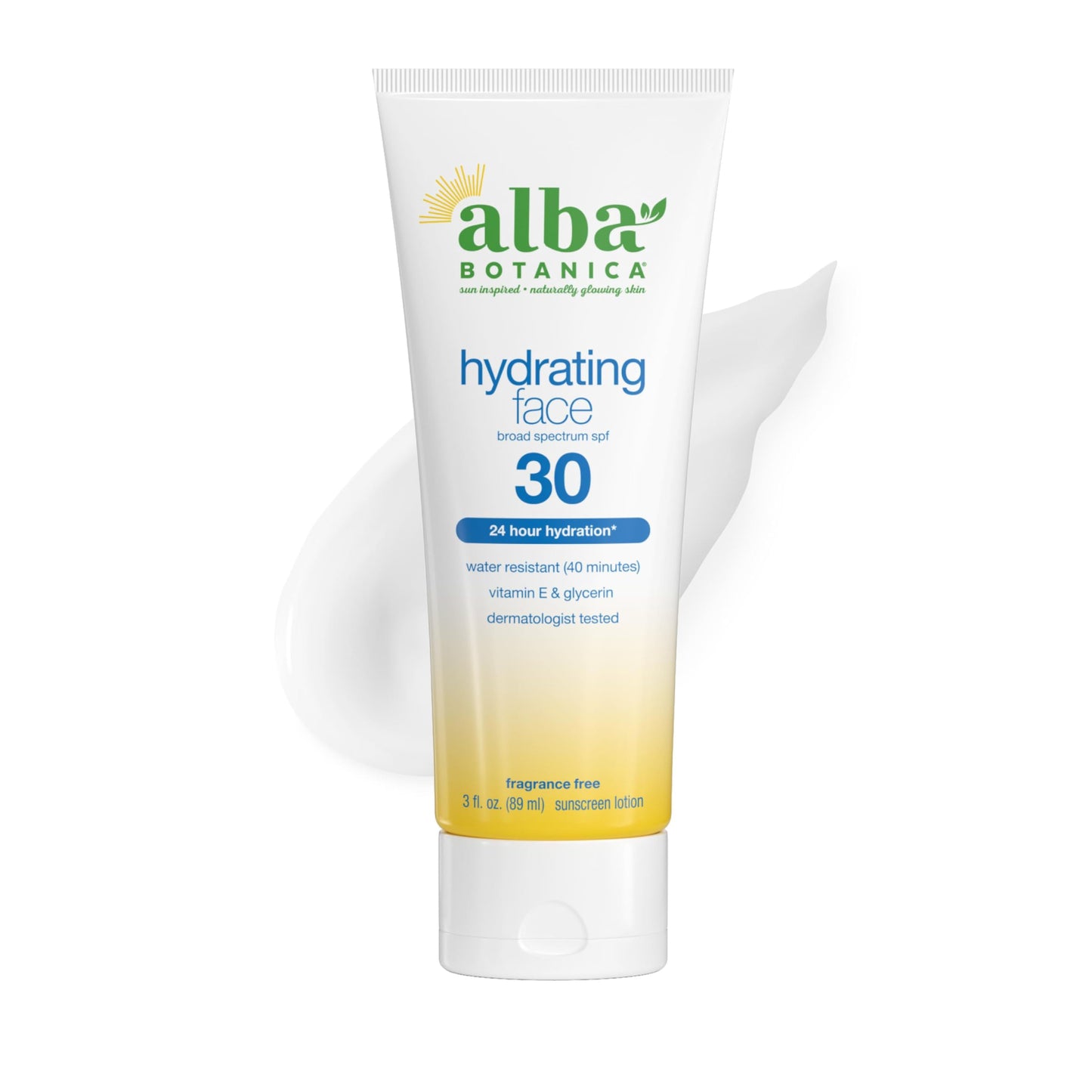 Alba Botanica Sunscreen for Face, Fragrance-Free Hawaiian Face Sunscreen Lotion, Broad Spectrum SPF 30, Water Resistant and Biodegradable, 3 fl. oz