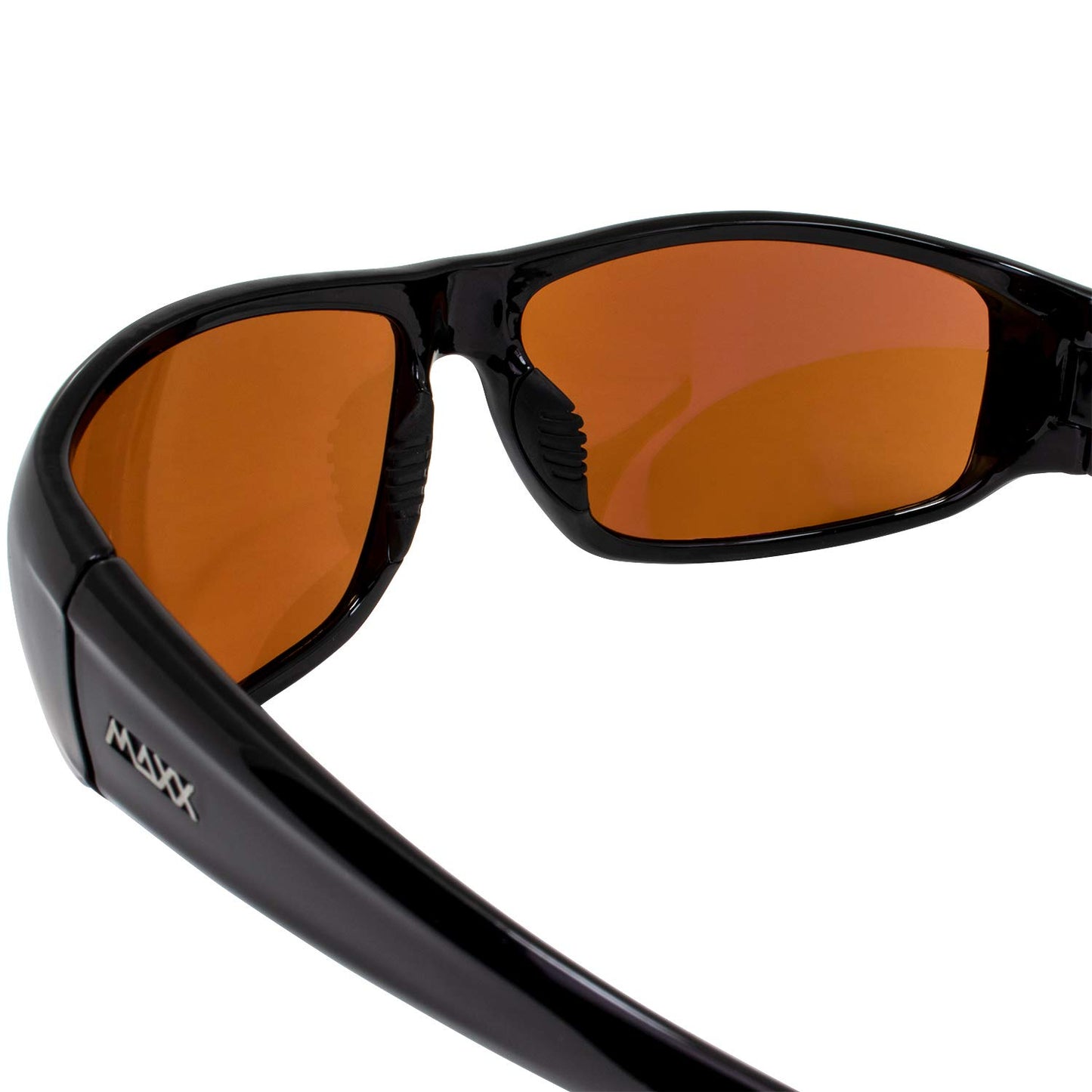 Maxx Major Sport Golf Motorcycle Riding Sunglasses Black with High Definition Amber Lens