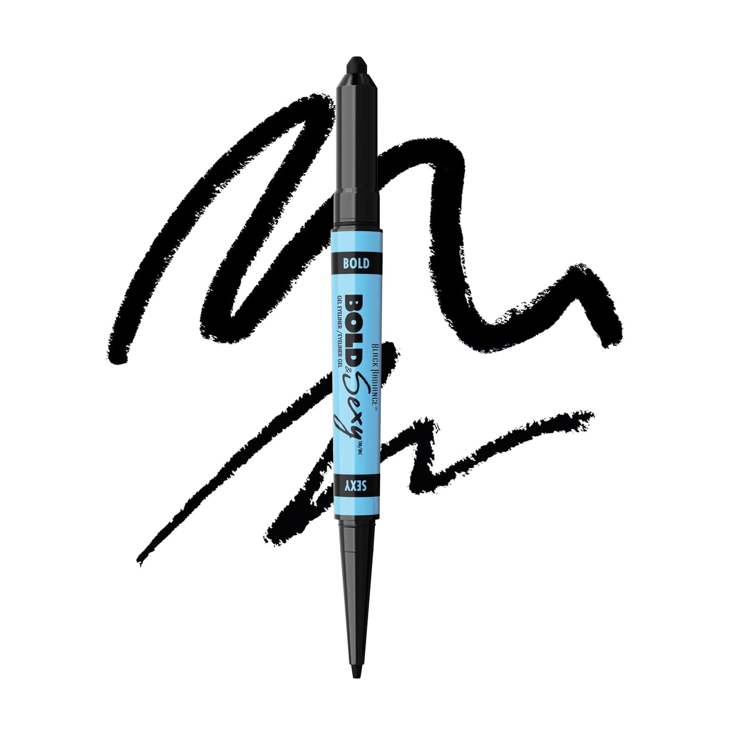 Black Radiance Bold & Sexy Gel Eyeliner,Waterproof Dual-Ended Retractable, Buildable & Blendable Smudge-Proof Smooth Matte Finish, Cruelty-Free