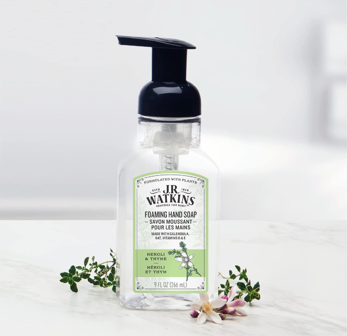 J R Watkins Foaming Hand Soap, Neroli & Thyme, 9 fl oz (266 ml)
