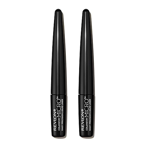 REVLON ColorStay Micro Easy Precision Liquid Eyeliner, Waterproof, Smudgeproof, Longwearing with Felt Tip Applicator, 301 Blackout, 2 pack