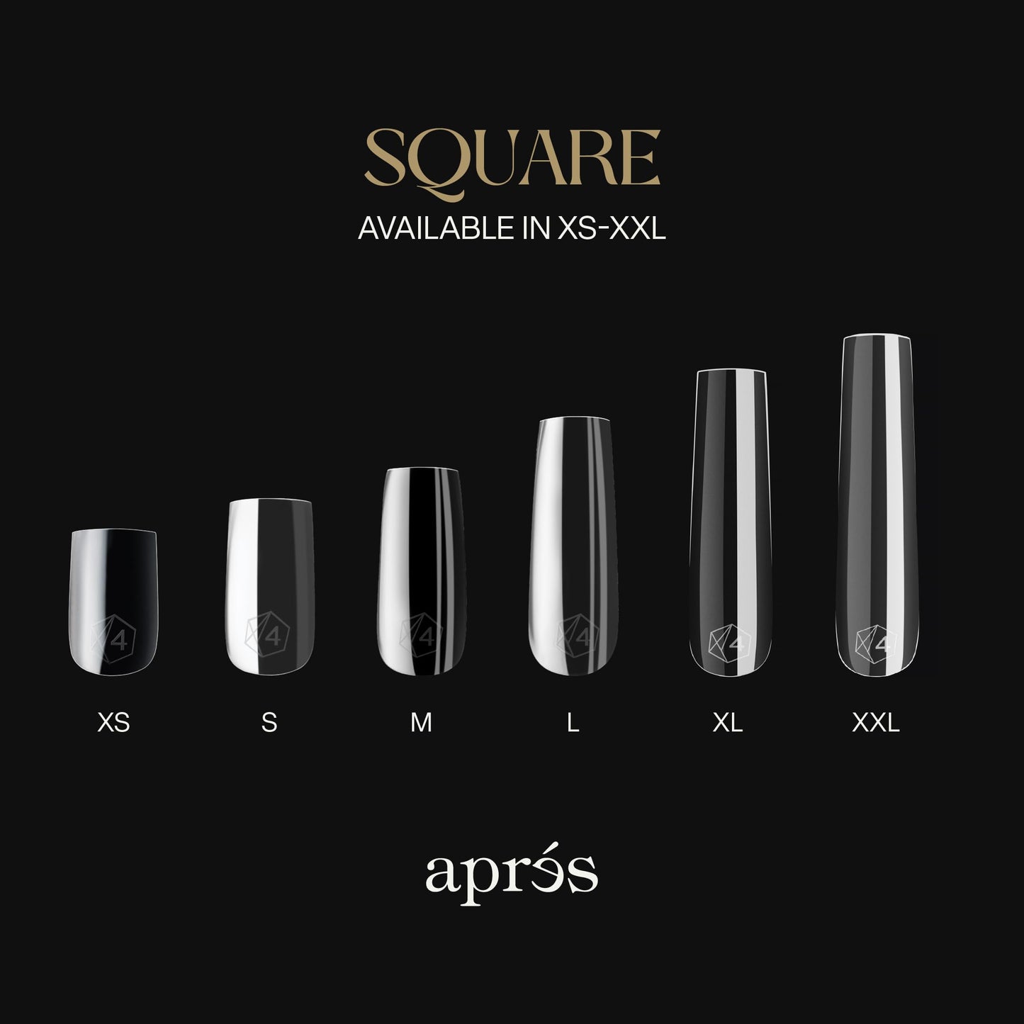 Aprés Gel-X® Square Box of Nail Tips | 280 Gel-X Tips, Soft Tips, 14 Sizes 00-9 | Half-sizes Included (Natural Square Medium, 280 Count) Beauty & Personal Care APRÉS