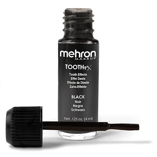 Mehron Makeup Tooth FX Black | Temporary Tooth Paint | Perfect for Creating Black Out Teeth Makeup, Rotten & Missing Teeth | SFX for Halloween