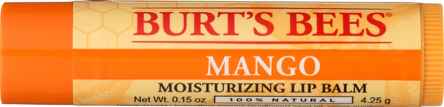 Burt's Bees Mango Moisturizing Lip Balm for Unisex, 0.15 Ounce