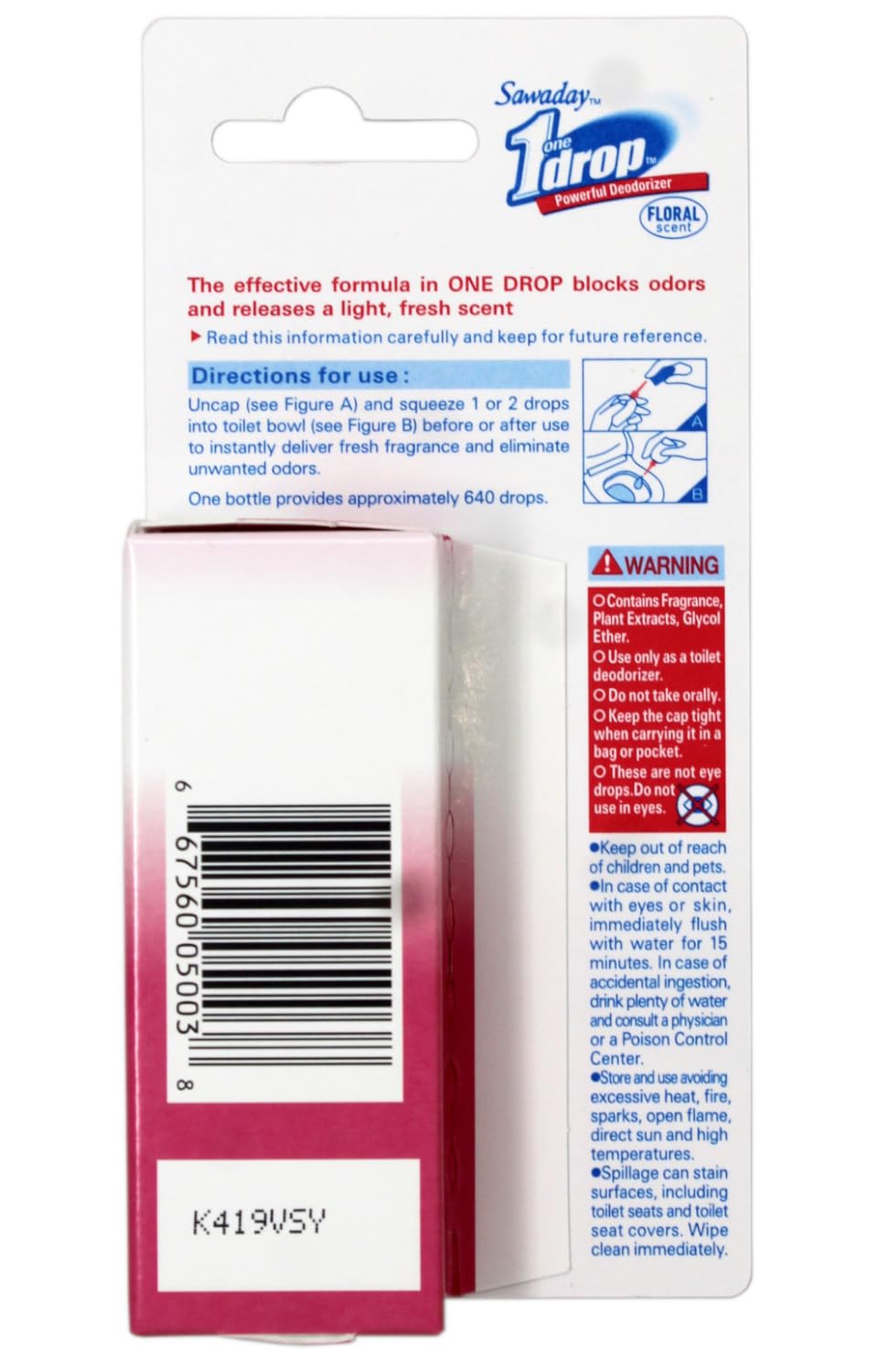 One-Drop Powerful Deodorizer, Floral Scent 0.67 Ounce 4 Pack Beauty and Personal Care One Drop Only