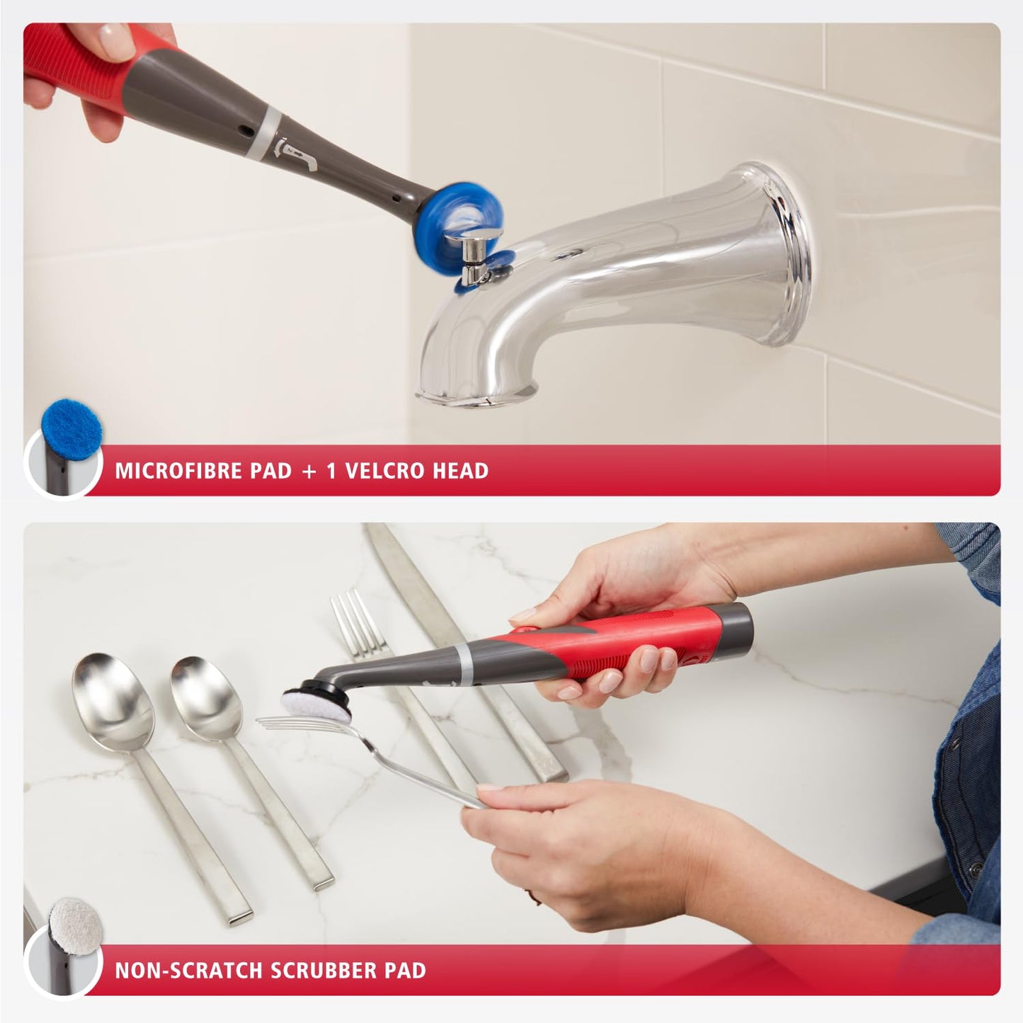 Rubbermaid Reveal Power Scrubber 18-Pc Kit – Cordless Electric Brush for Kitchen, Bathroom, Tile, Grout, Shower & Tub