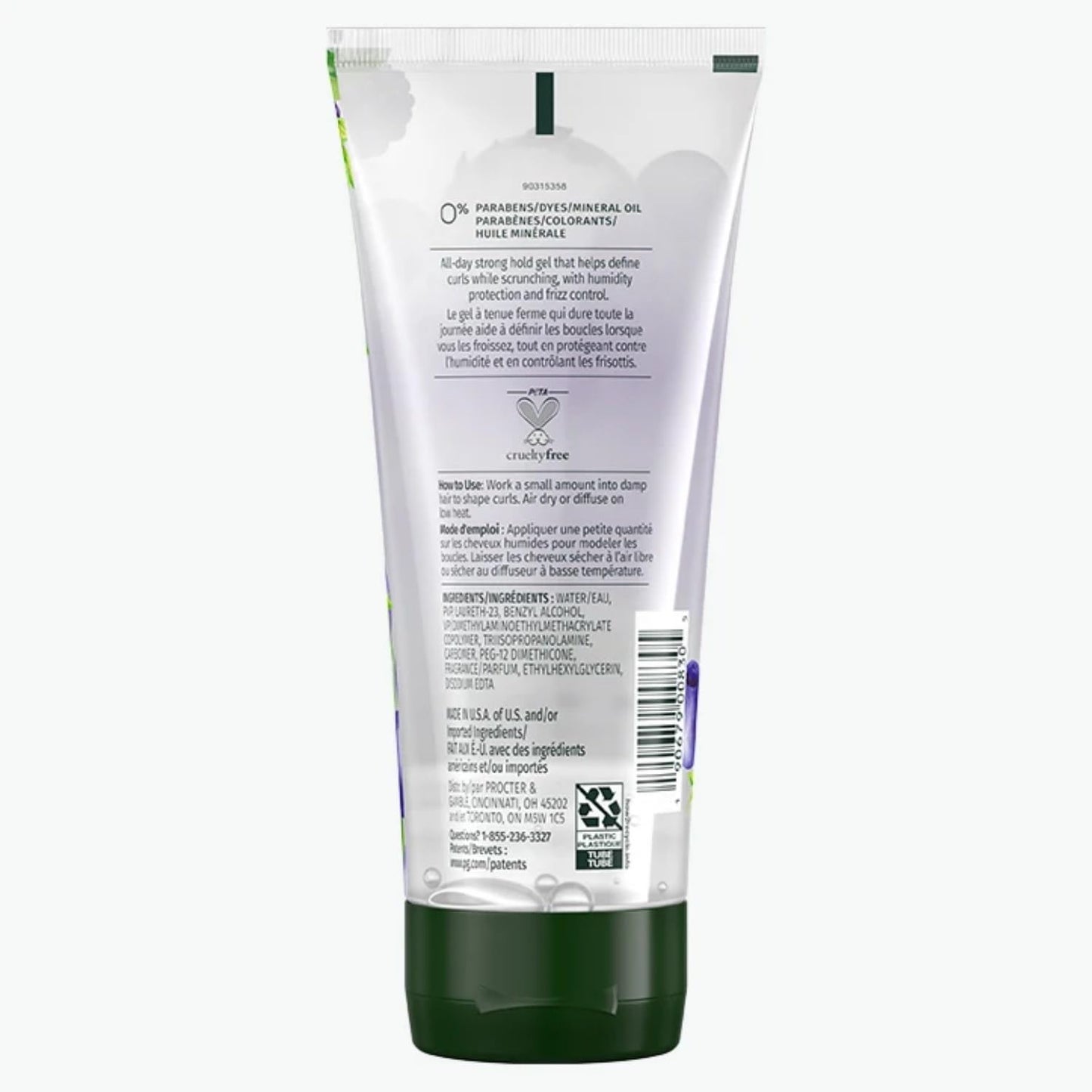 Herbal Essences Curl Scrunching Hair Gel, Curly Hair Gel, All Day Curl Definition, Hold Level 3, Berry Scent, 6 OZ