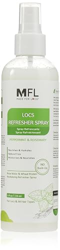 Made For Locs Vegan Rose Water Refresher Spray | Locs Moisturizer | Locs Deodorizer | Amazing Scents (Peppermint, 8 oz)