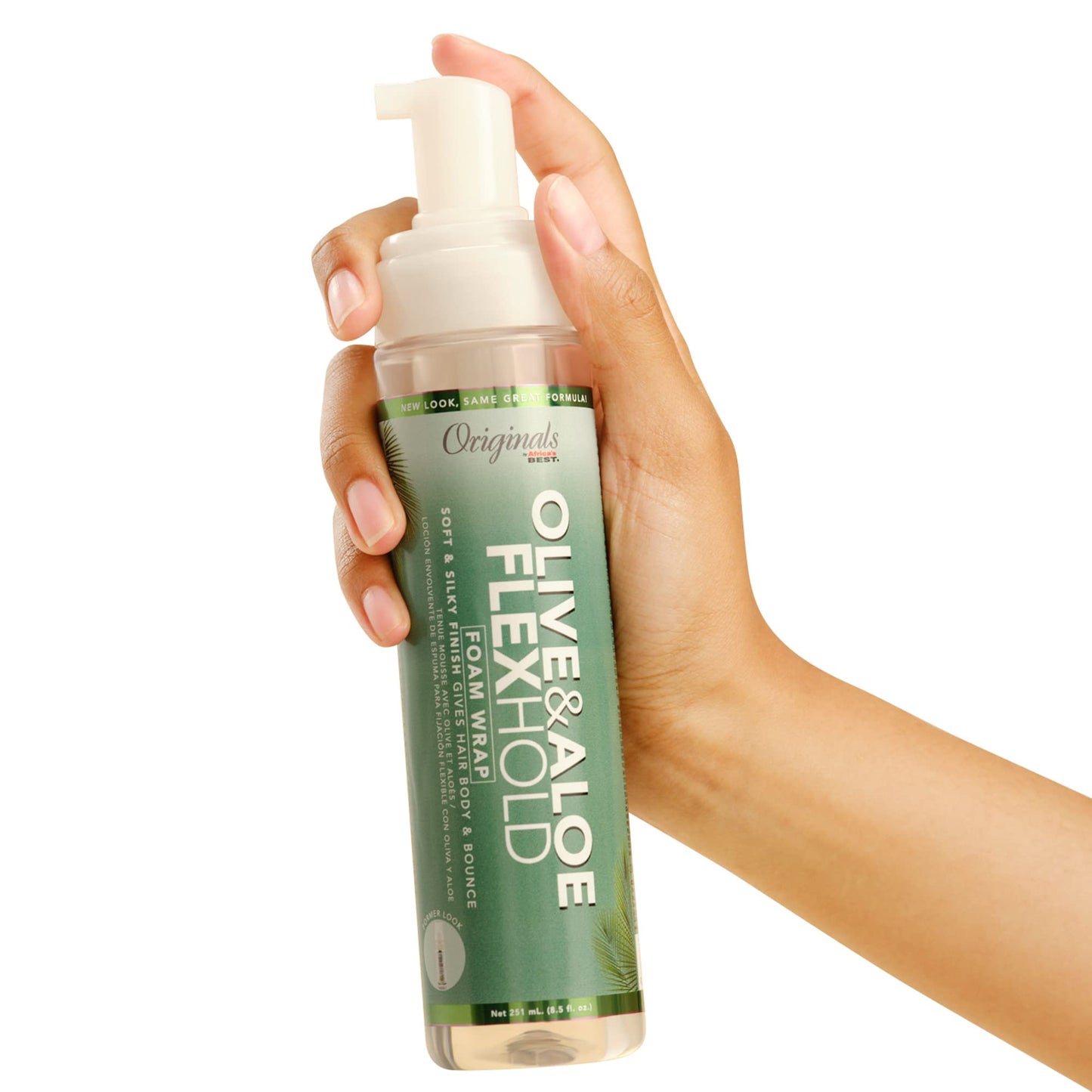 Originals by Africa's Best Olive Oil Foam Wrap Lotion, 6.5oz Bottle, Natural Conditioning, Alcohol Free Flexible Hold, Moisturizes and Helps