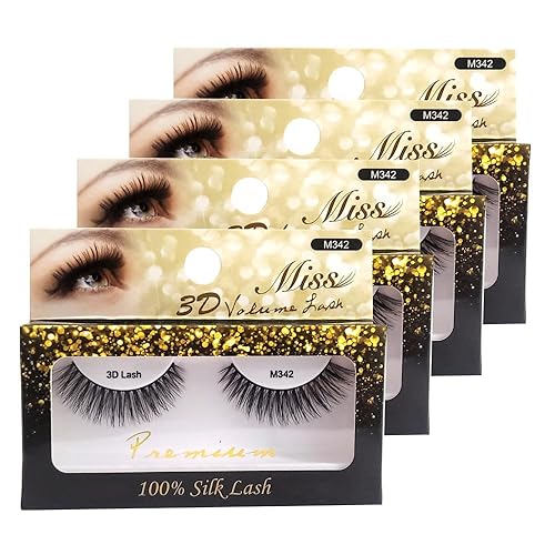 "4 Pairs" Miss Lash 100% Handmade Tapered 3D Volume lash M342