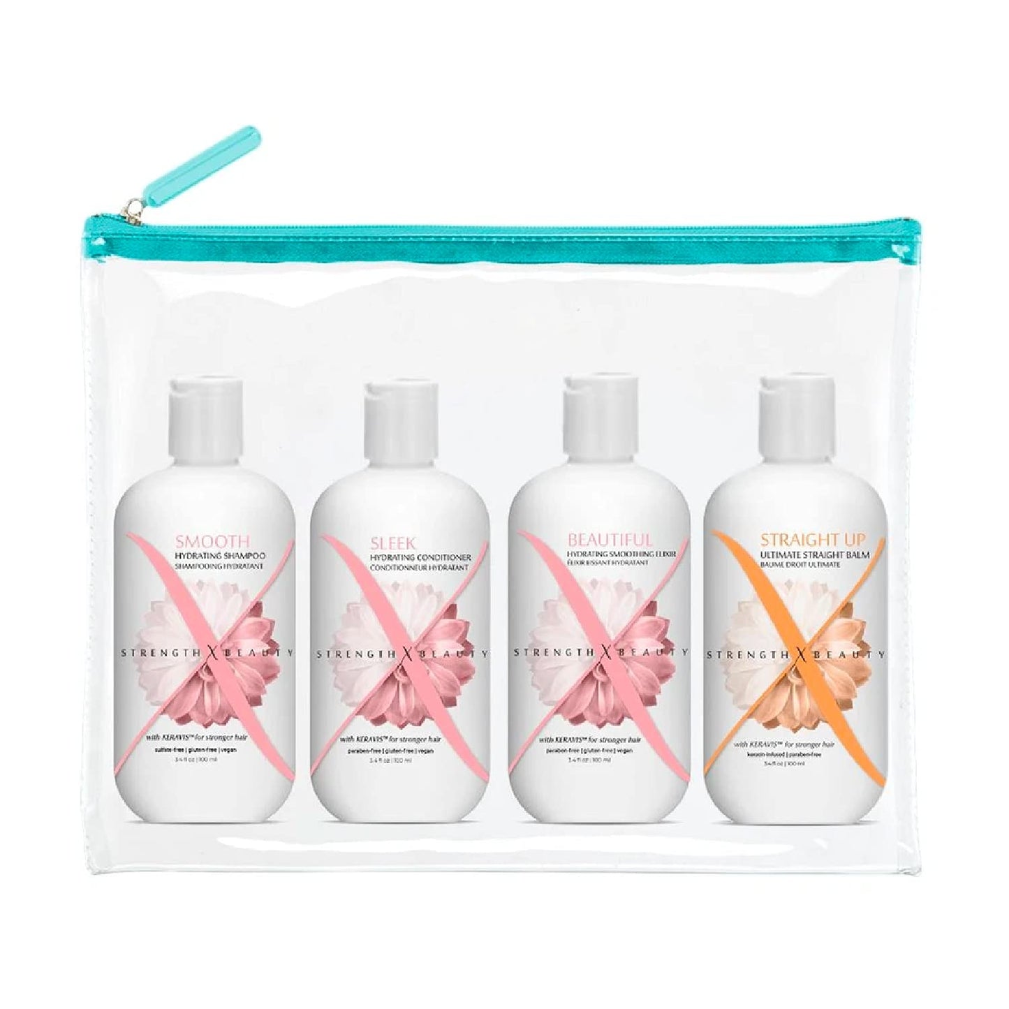 Strength x Beauty 4 pc. Keratin Infused Straightening Kit | Thick, Coarse or Curly Hair